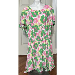 Michelle McDowell Plus Size XXL Tiered Ruffle Sleeve Knee Length Dress New